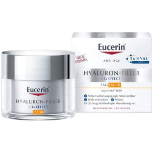 Денний крем для обличчя для всіх типів шкіри Eucerin (Еуцерін) Hyaluron-Filler + 3x Effect SPF30 проти зморшок (89769) 50 мл