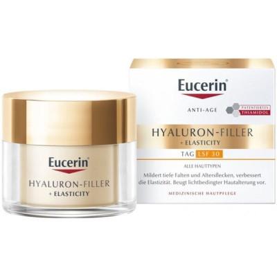 Денний крем для обличчя Eucerin (Еуцерін) Hyaluron-Filler+Elasticity SPF15 антивіковий для підвищення пружності шкіри (69675) 50мл