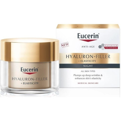 Нічний крем для обличчя Eucerin (Еуцерін) Hyaluron-Filler + Elasticity для біоревіталізації та підвищення пружності шкіри (69678) 50 мл