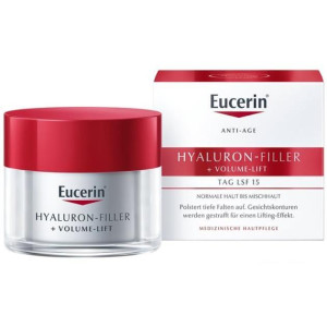 Денний крем для обличчя Eucerin (Еуцерін) Hyaluron-Filler + Volume Lift SPF15 для відновлення контуру обличчя для нормальної і комбінованої шкіри (89761) 50 мл