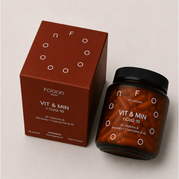 ФОООН Вітаміни та мінерали з Коезимом Q10 (FOOON VIT & MIN + CoQ-10) ліпосомальний мультивітамінний комплекс капсули флакон №60
