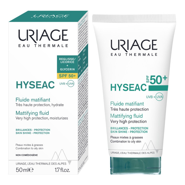 Флюїд матуючий для обличчя Uriage Hyseac SPF 50+ сонцезахисний 50 мл