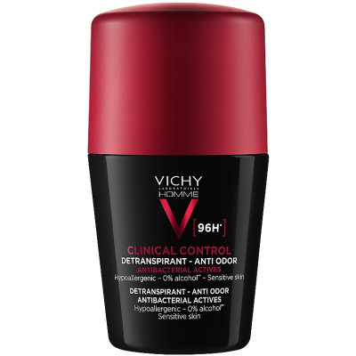 Дезодорант-антиперспірант кульковий Vichy (Віши) Homme 96h Clinical Control для чоловіків проти надмірного потовиділення та запаху 50 мл