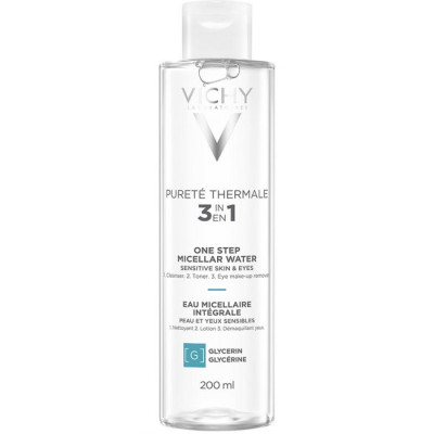 Міцелярна вода Vichy (Віши) Purete Thermal, для чутливої шкіри обличчя і очей 200 мл