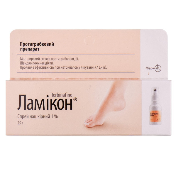 ЛАМІКОН спрей нашкірний 1 % флакон з насосом-дозатором 25 г
