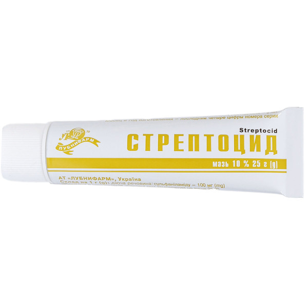 СТРЕПТОЦИД мазь 10% туба 25 г
