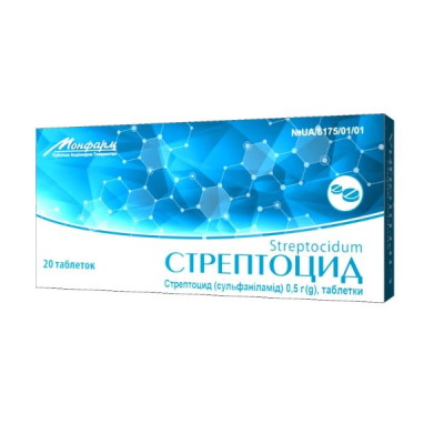 СТРЕПТОЦИД таблетки 0,5 г №20 (10х2)