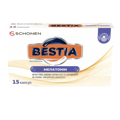 БЕСТІА (BESTIA) Мелатонін капсули №15 (15х1)