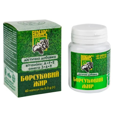 БОРСУКОВИЙ ЖИР Екобарс капсули 0,3 г флакон №100