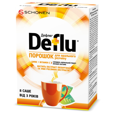 ДЕФЛЮ (DEFLU)   гарячий чай, порошок для приготування гарячого напою саше №8