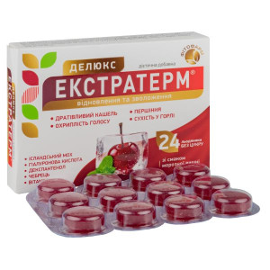 ЕКСТРАТЕРМ Делюкс льодяники зі смаком морозної вишні №24 (12х2)