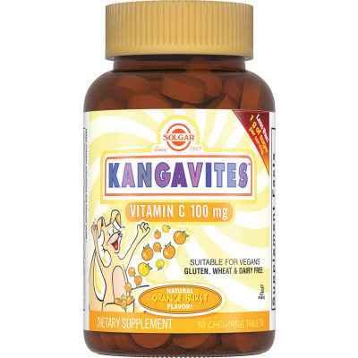 СОЛГАР (SOLGAR) Кангавітес з вітаміном С смак Апельсину флакон №90