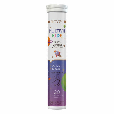 НОВЕЛ (NOVEL) Multi-Vitamins Kids + Calcium таблетки шипучі  зі смаком лісових фруктів для дитини №20