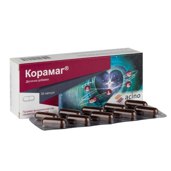КОРАМАГ капсули для підтримки роботи серцево-судинної системи №30 (10х3)