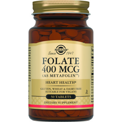 СОЛГАР (SOLGAR) Фолат 400 мкг (Метафолін) таблетки флакон №50 