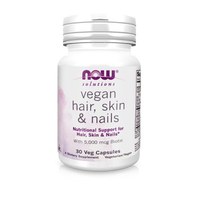 NOW VEGAN HAIR, SKIN & NAILS комплекс для волосся, шкіри та нігтів капсули №30