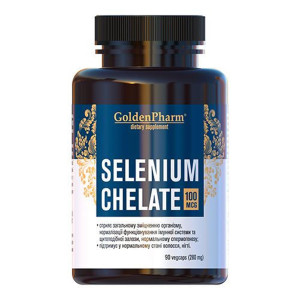 ГОЛДЕН-ФАРМ (GOLDEN PHARM) СЕЛЕН ХЕЛАТ капсули 100 мкг з Селеном флакон №90