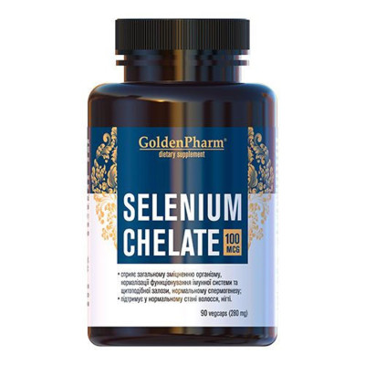 ГОЛДЕН-ФАРМ (GOLDEN PHARM) СЕЛЕН ХЕЛАТ капсули 100 мкг з Селеном флакон №90
