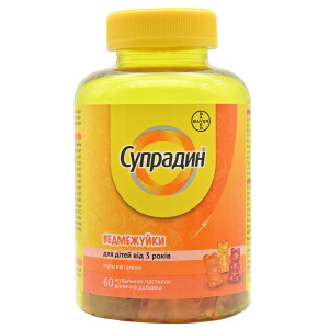 СУПРАДИН ВЕДМЕЖУЙКИ жувальні пастилки флакон №60