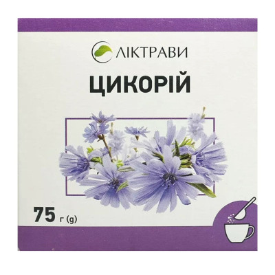 ЦИКОРІЙ коріння подрібнені пачка з внутрішнім пакетом 75 г