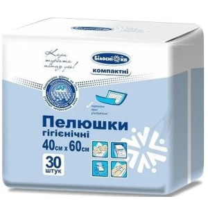 Пелюшки гігієнічні одноразові БІЛОСНІЖКА Soft Normal вбираючі 40х60см 30 шт
