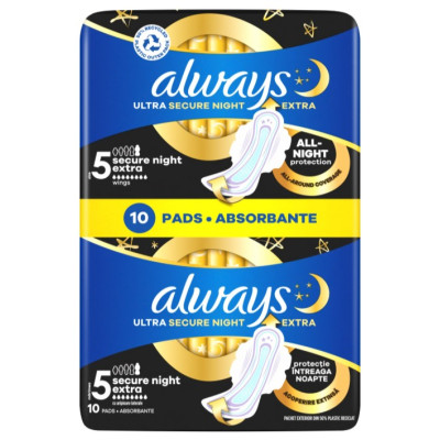 Прокладки ALWAYS Ultra гігієнічні Secure Night (Безпечна ніч) Duo 10 шт 