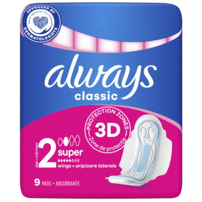 Прокладки ALWAYS Classic гігієнічні Super 9 шт