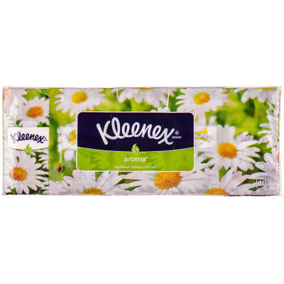 Хустинки носові паперові КЛІНЕКС (KLEENEX) Aroma з ароматом ромашки (3 шари) №100