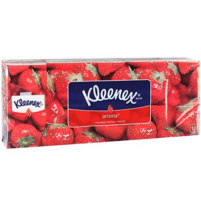 Хустинки носові паперові КЛІНЕКС (KLEENEX) Aroma з ароматом полуниці (3 шари) №100