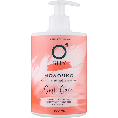 Молочко для інтимної гігієни ОШИ (O'SHY)  Soft Care Intimate Wash у флакононі з дозатором 500 мл