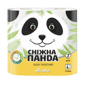 Папір туалетний Снігова Панда Aroma 2-шаровий білий 150 відривів 4 шт 