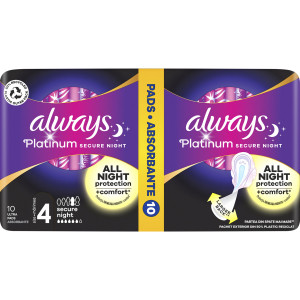 Прокладки ALWAYS Ultra утратонкі гігієнічні Platinum Night DUO (Безпечна ніч) 10 шт