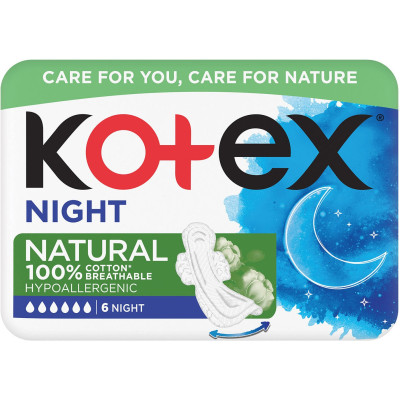 Прокладки KOTEX Natural Night №6