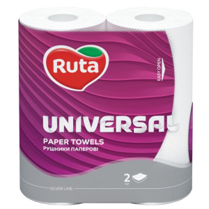 Рушник паперовий Ruta Universal 2-шаровий білий 2 шт