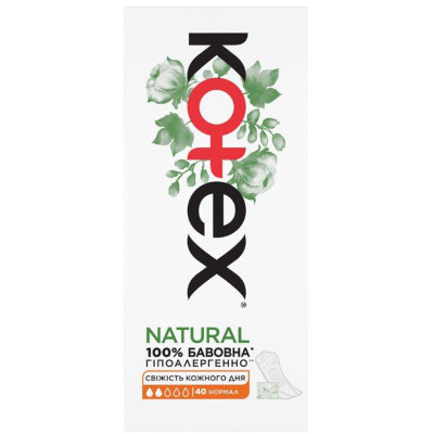 Прокладки щоденні Kotex NATURAL Normal №40