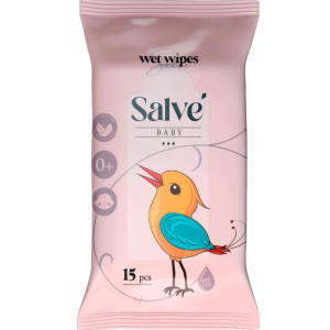 Дитячі вологі серветки Salve рожеві №15