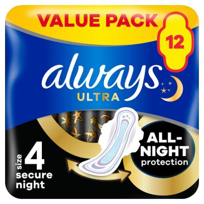 Прокладки ALWAYS Ultra гігієнічні аромат. Secure Night (Безпечна ніч) Duo 12 шт 