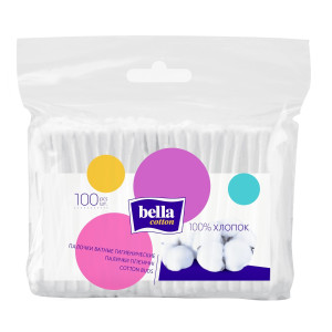 Ватні палички Бела  (Bella) Cotton косметичні пакет 100 шт