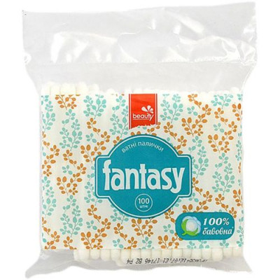 Ватні палички Beauty Fantasy косметичні пакет 100 шт