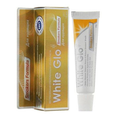 Зубна паста  White Glo (Вайт Гло) Відбілююча для курців 24 г