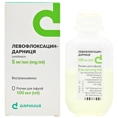 ЛЕВОФЛОКСАЦИН-ДАРНИЦЯ розчин для інфузій 5 мг/мл флакон 100 мл