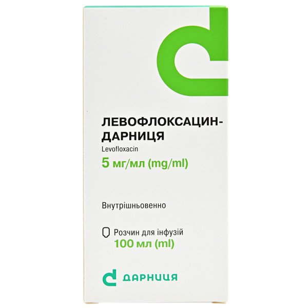 ЛЕВОФЛОКСАЦИН-ДАРНИЦЯ розчин для інфузій 5 мг/мл флакон 100 мл