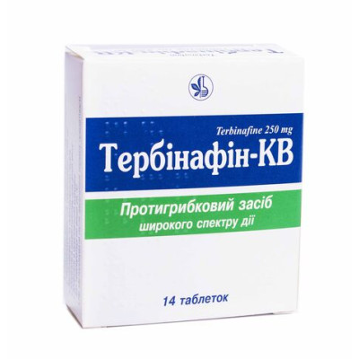 ТЕРБІНАФІН-КВ таблетки 250 мг №14 (7х2) КИЇВСЬКИЙ ВІТАМІННИЙ ЗАВОД