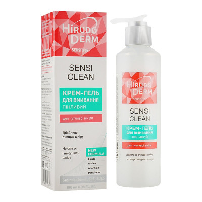 Крем-гель для вмивання Hirudo Derm (Гірудо дерм) Sensitive Sensi Clean пінливий 180 мл