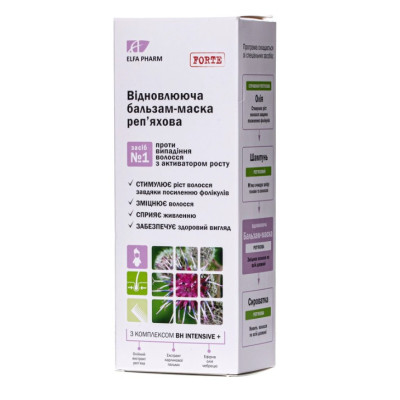 Бальзам-маска для волосся ELFA PHARM (Ельфа Фарм) Реп'яхова серія відновлююча проти випадіння волосся 200 мл