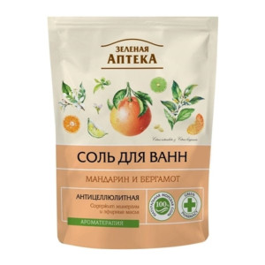 Сіль морська Зелена Аптека (Green Pharmacy) Мандарин і бергамот для ванн дой-пак 500 г