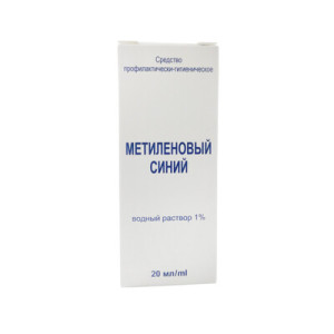  Розчин гігієнічно-профілактичний водний МЕТИЛЕНОВИЙ СИНІЙ 1%  флакон 20 мл