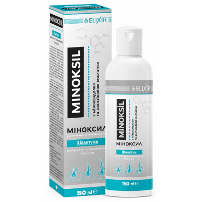 Шампунь для волосся Elixir Minoksil для росту та відновлення волосся з міноксидилом та азелаїновою кислотою 150 мл