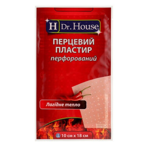 Пластир Перцевий Dr.House (Доктор Хаус)  Лагідне тепло 10х18 см перфорований, 1 шт 000007638	