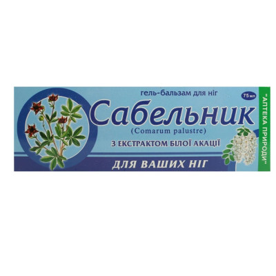 Гель-бальзам для ніг Сабельник Флора-Фарм з екстрактом білої акації туба 75 мл